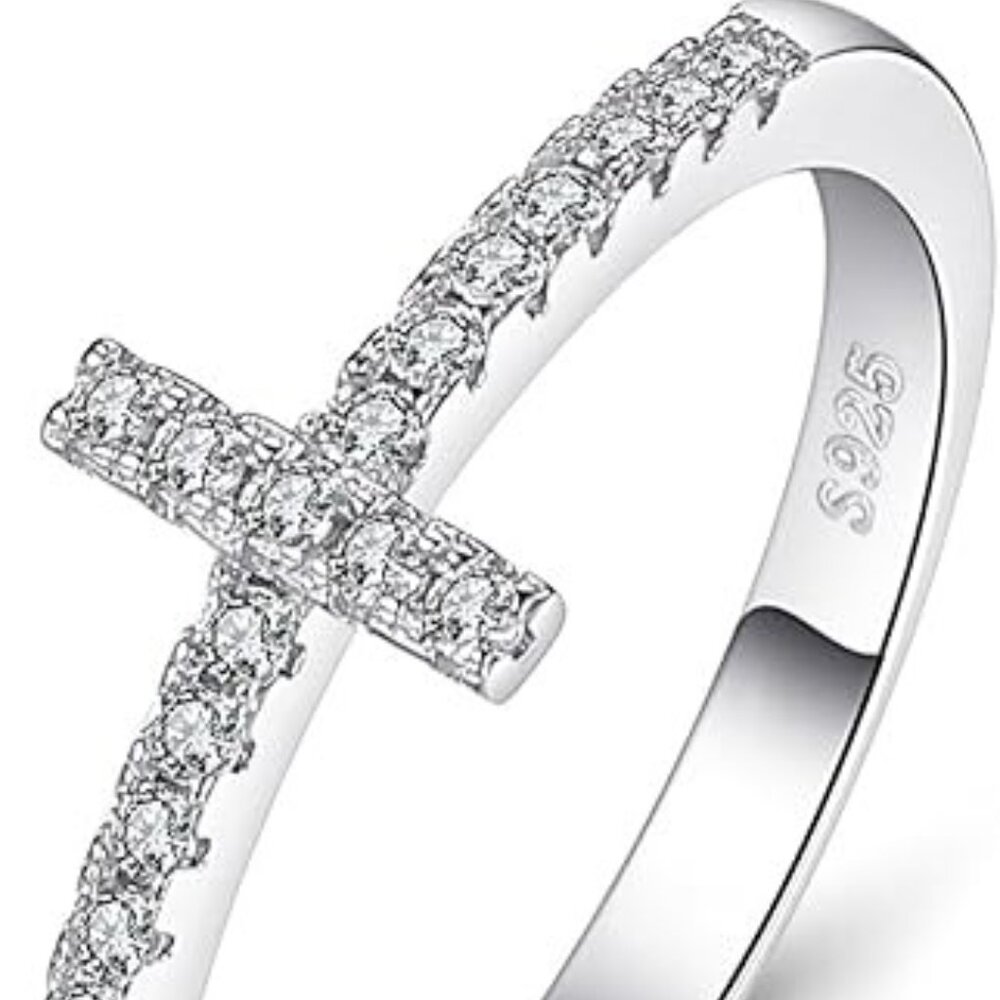 14k White Yellow Rose Gold Plated 925 Silver Cubic Zirconia Love Knot Ring